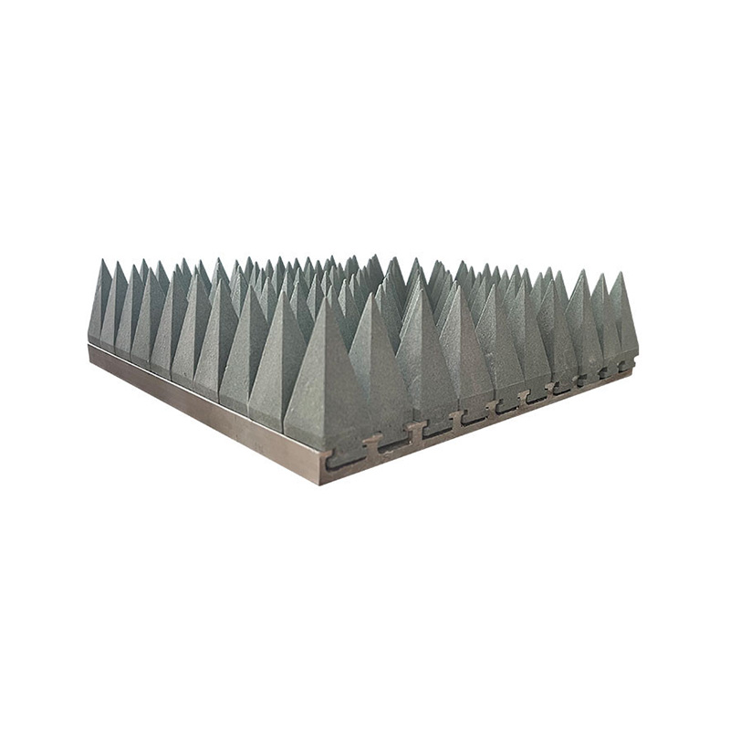 High-power pyramidal silicon carbide microwave absorbing material