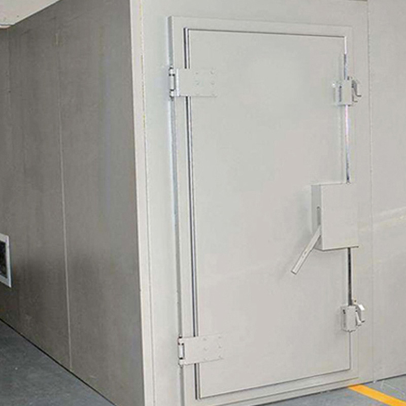 Electrically locked emi shielding door