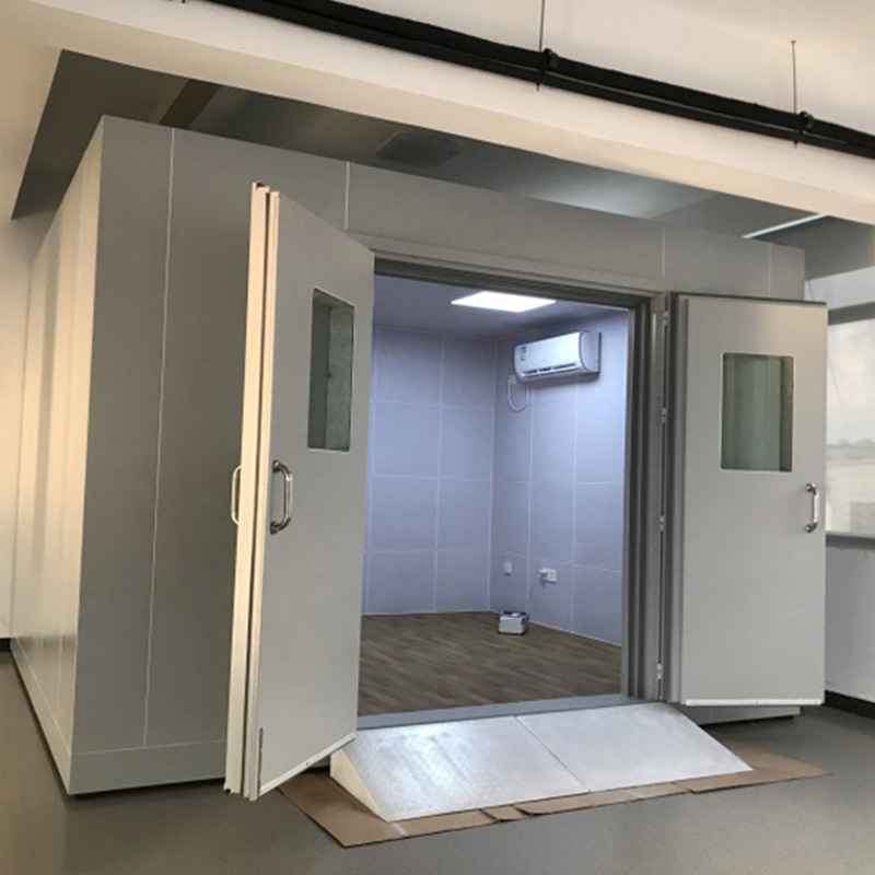 Double-leaf electromagnetic shielding door