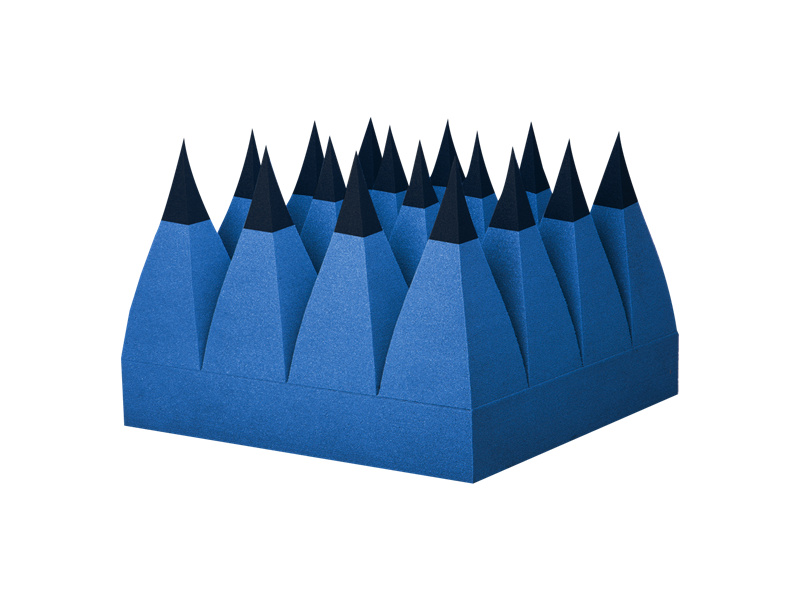 Polyurethane absorbing materials help enhance the performance of the anechoic chamber.
